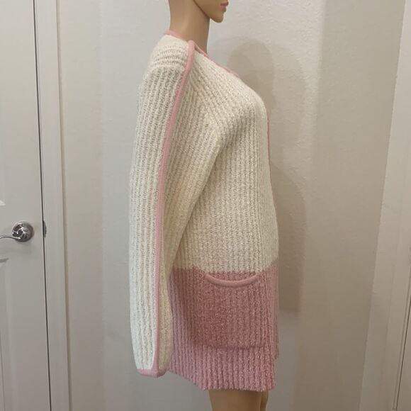 Laura Gayle Large 💯 Acrylic Machine Wash 2 Button Front Pretty In Pink Sweater - Picture 8 of 12